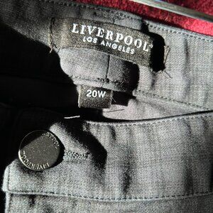 LIVERPOOL - Los Angeles Women's Cotton Stretch Pants- Blue/Black Plaid Size 20W